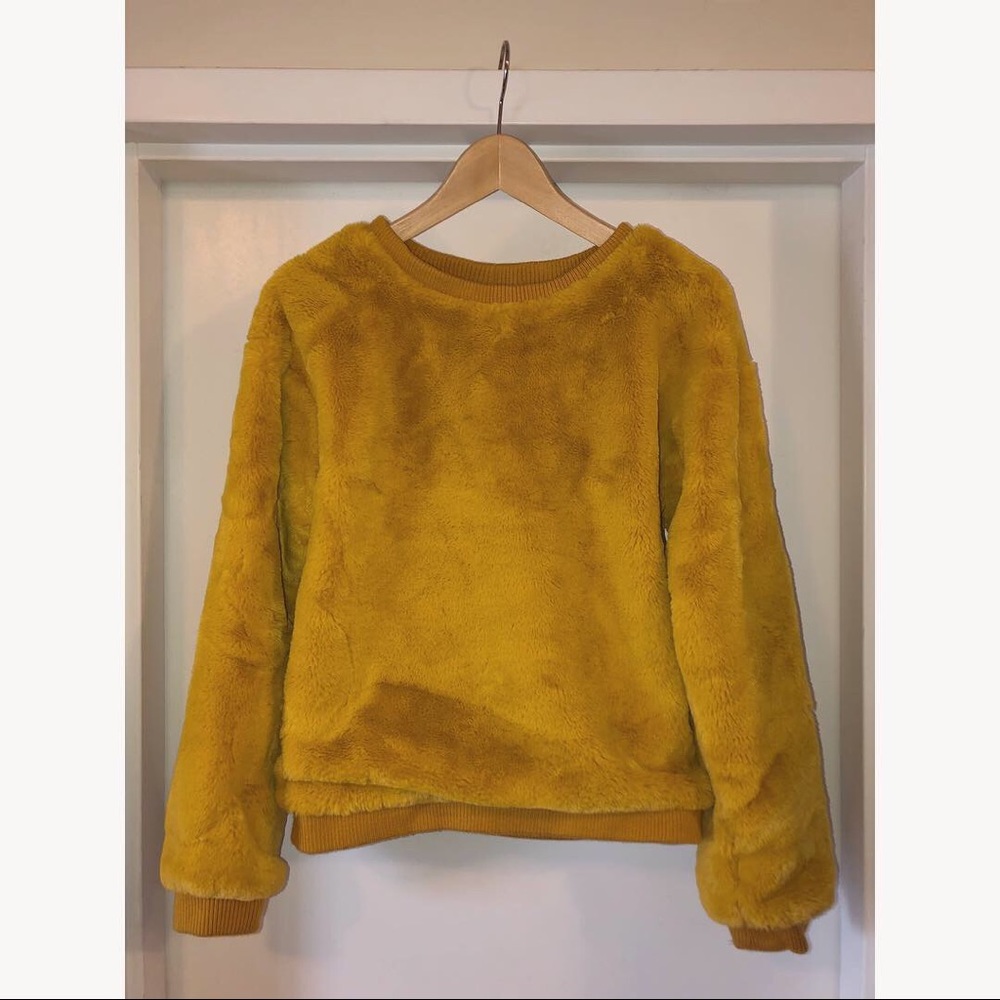 Bershka Faux Fur Crewneck Sweater